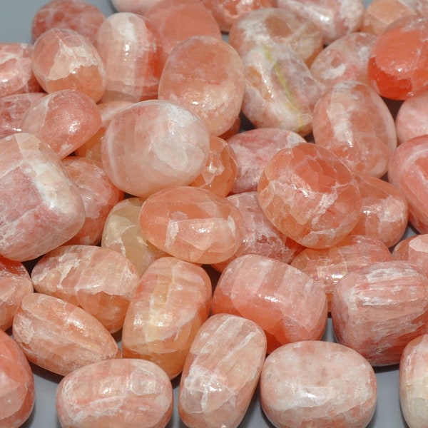 Strawberry Calcite Tumbled Stone, Pink Healing Crystals & Stones