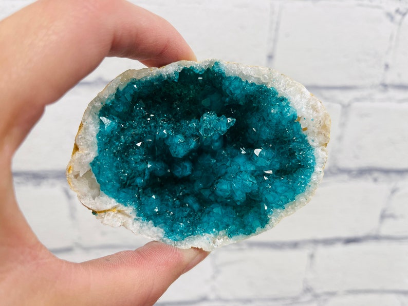 Dyed Crystal Quartz Geode, Turquoise Rock Cluster Geode, Pick Your Size ...
