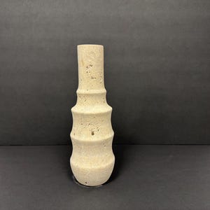 Travertine Bud Floral Vase, Center Piece Decoration Vessel, 11.5" Height