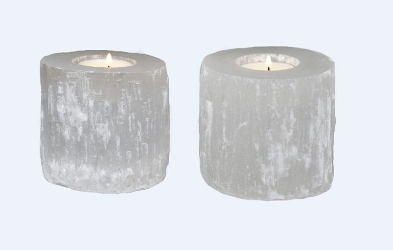 Selenite Tealight Candle Holder Authentic and Hand Carved Etsy