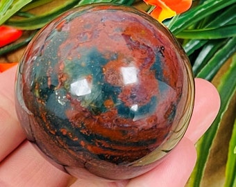 Bloodstone Sphere, Heliotrope Crystal Ball, Gemstone Sphere, 2 inch (50 mm)