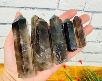 Smoky Quartz Point, Natural Raw Crystal Specimen, Buy in Bulk