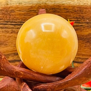 Orange Calcite Sphere, Yellow Calcite Ball, Healing Crystal afbeelding 7