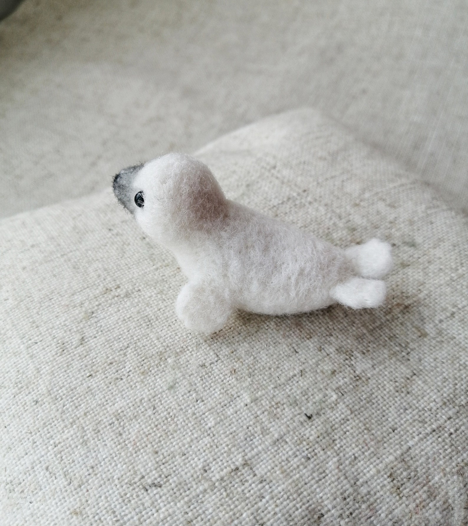 Felted Seal Baby/ Felt Seal Animal/ Needle Felted Animal/white Etsy