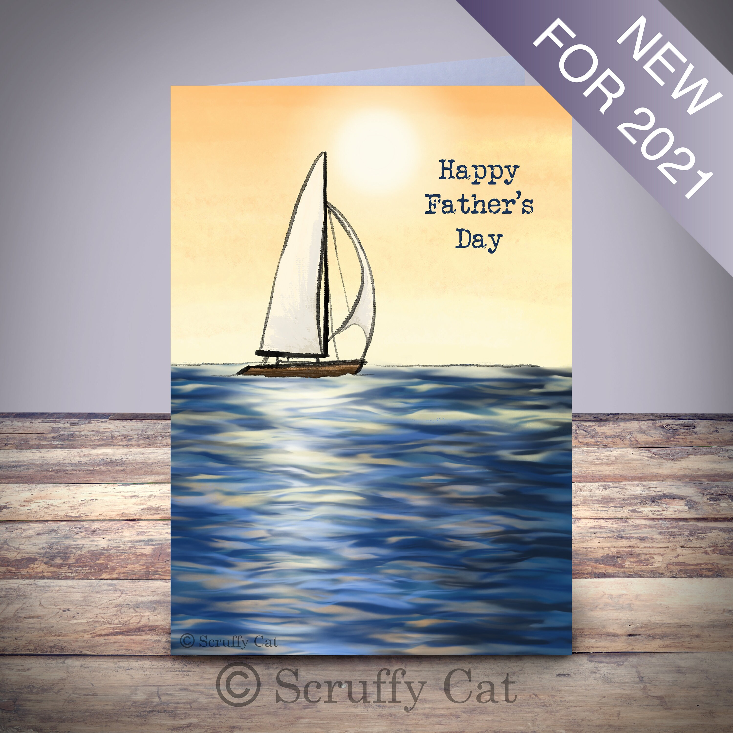Happy Father's Day Card boat sailing sea boating Etsy