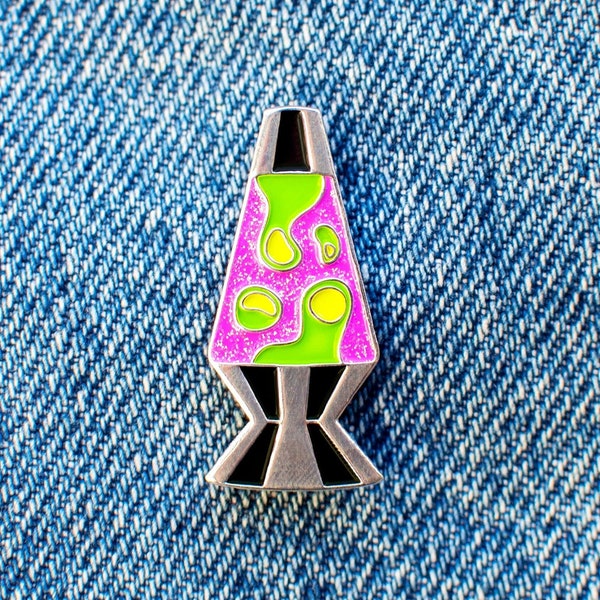 Lava Lamp Glitter Enamel Pin - 90s Nostalgia Retro pin badge