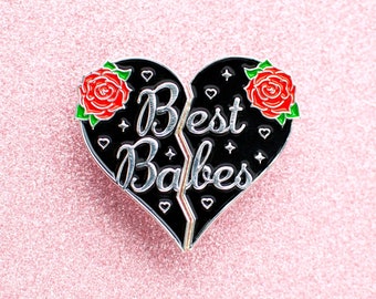 BFF Enamel Pin Set - Best Friend lapel pins - Sisterhood pin badges