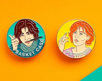 The Breakfast Girls Enamel Pin Set - 80s movie pin badge - Retro nostalgia lapel pin - Princess & Basket Case