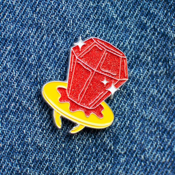 Ring Pop Glitter Enamel Pin - Candy lapel pin - 90s kid pin badge
