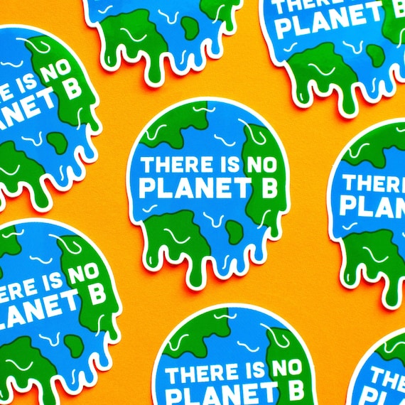 No Planet B Vinyl Sticker - Global Warming laptop decal - Earth Day die cut sticker - Climate activist gift - Environmental awareness