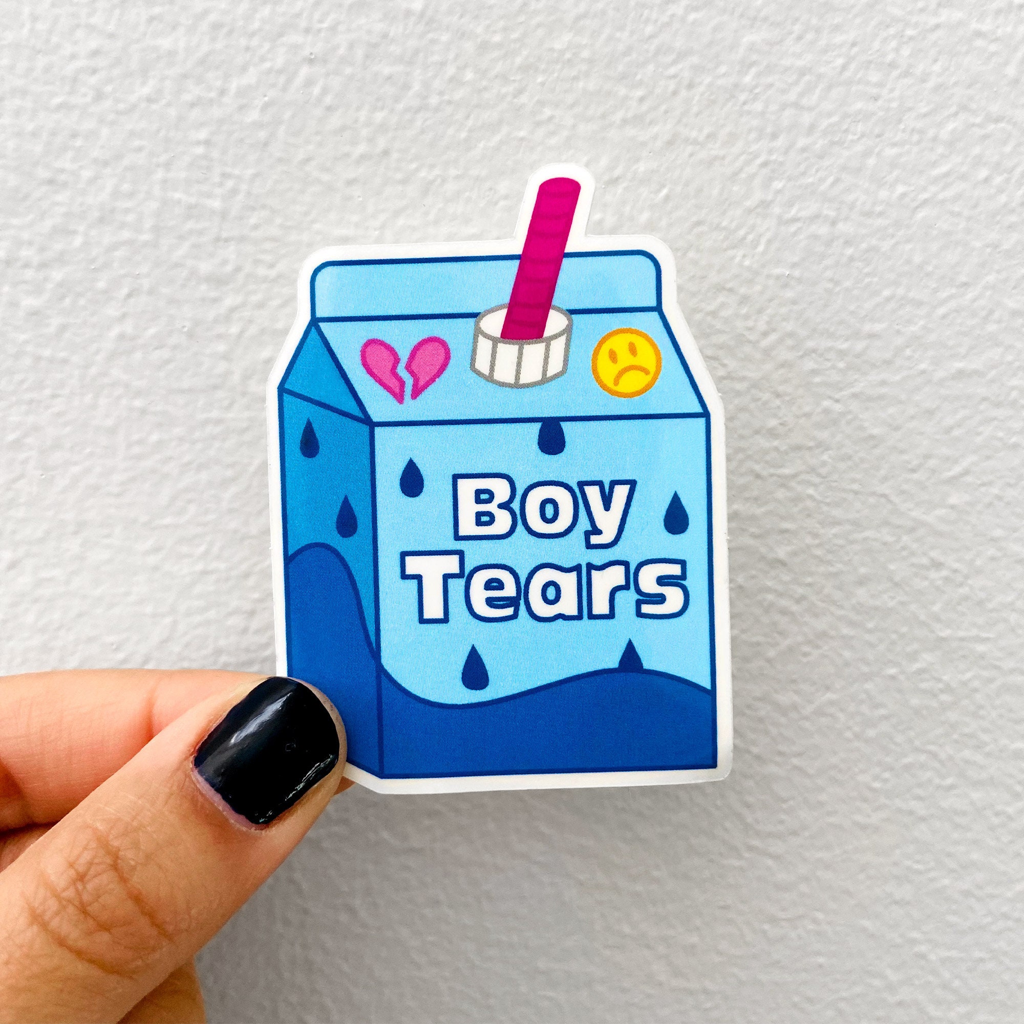 Boy Tears Vinyl Sticker - Funny Feminist Vinyl Laptop Decal - Cute Die ...