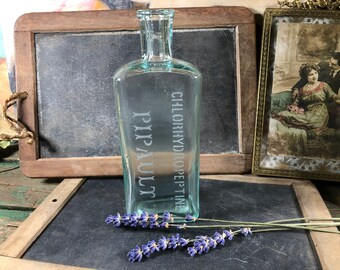 Antique Fellows /& Co Chemists Bottle Collectible Pharmacy Glass Bottle 17.5cm