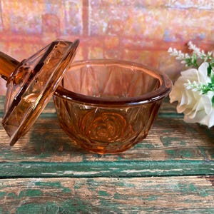 Vintage French pink glass butter maker with lid