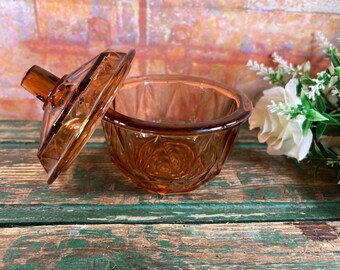 Vintage French pink glass butter maker with lid