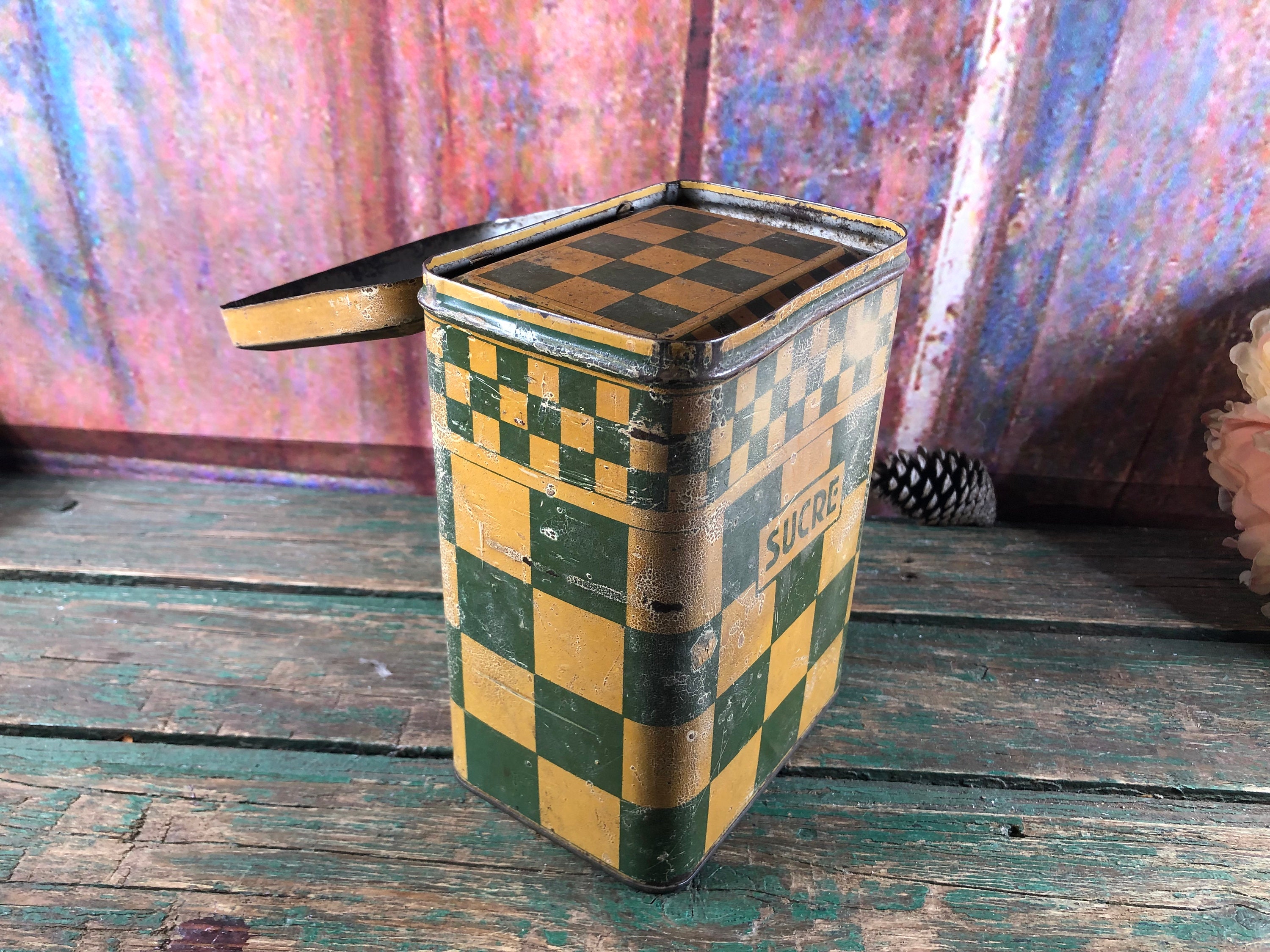 Collection Vintage De 6 Boîtes à épices Années 40-50 – Multicolore, 20 Cm