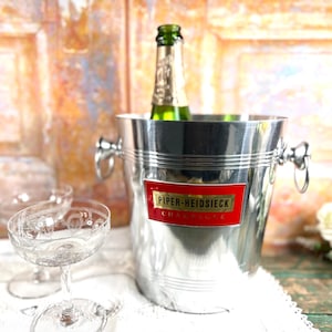 Piper Heidsieck Ice Bucket - Vintage Champagne Cooler - Elegant Home Décor