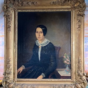 Portrait of a Woman 1890/1900 – Oil on Canvas French School – Framed in Gilded Wood