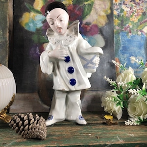 Antique French Pierrot figurine by Georges Dreyfus Paris