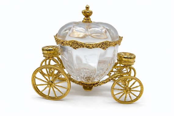 FRANKLIN MINT ドゥルー　【エレガントプリンセス】　黄袋 Rare Franklin Mint Cinderella Magic Coach – Gilded Glass Carriage