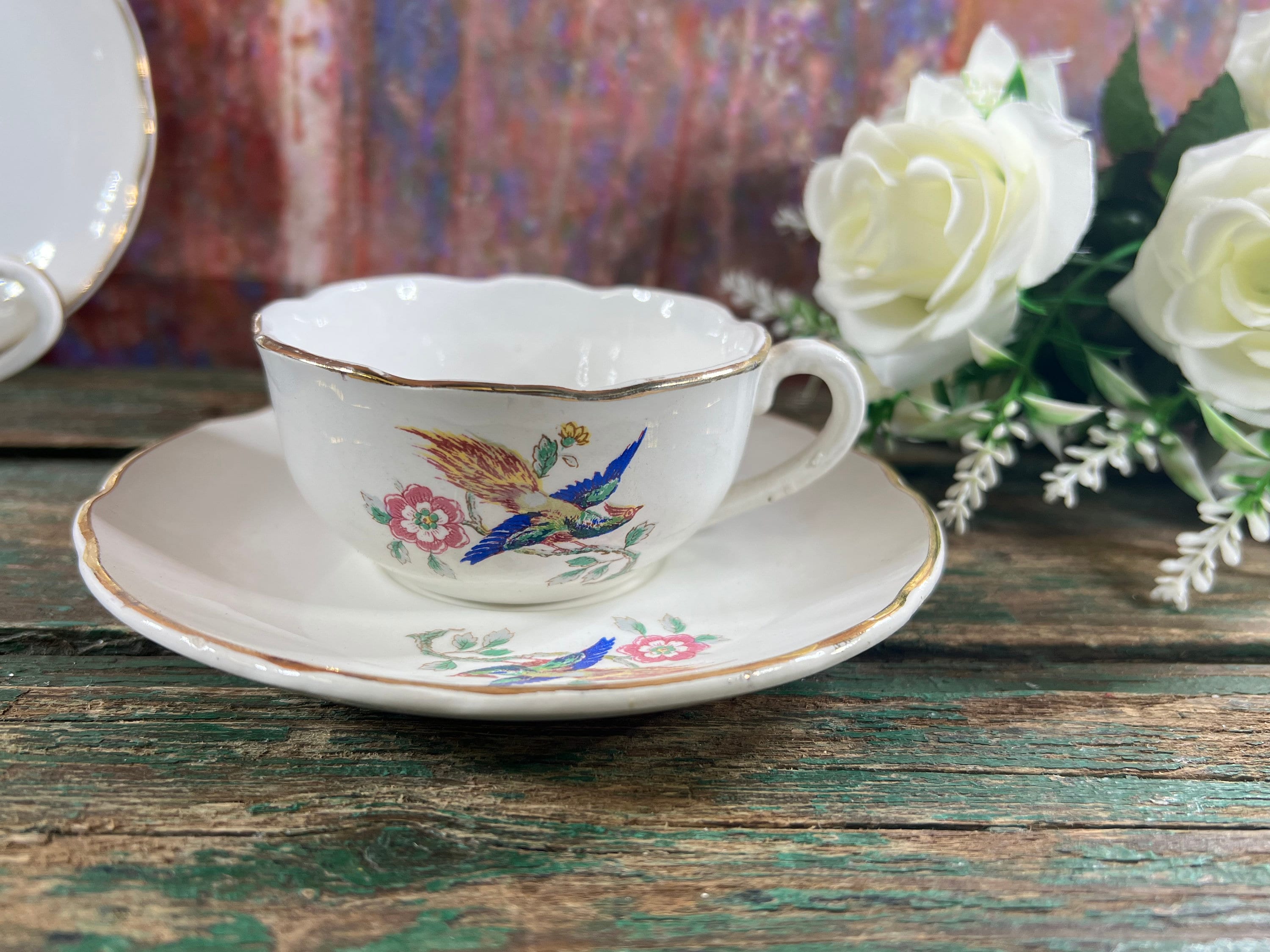 Tasse à Café Oiseau Digoin Sarreguemines de 1 8 Tasses