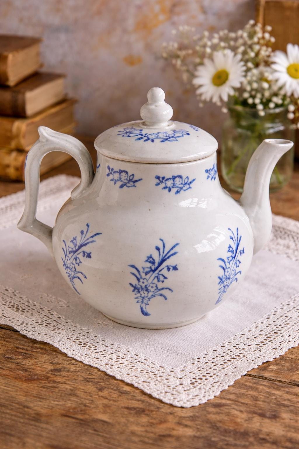 Vintage French Faience Teapot - Etsy