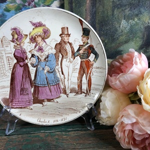 Ancienne assiette Creil et Montereau Charles X, la mode depuis cent ans
