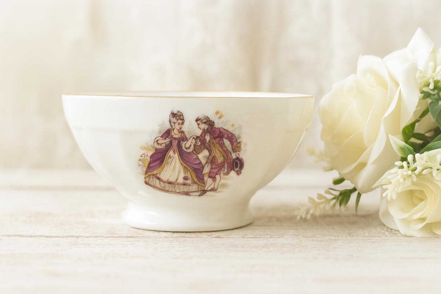 DIGOINサルグミンヌ シックな花模様のカフェオレボウル ディゴワン