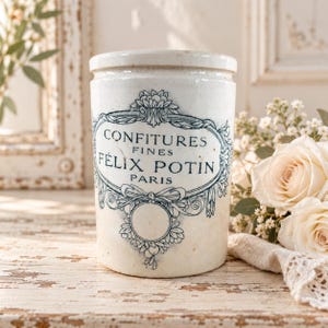Antikes französisches ehemaliges Félix Potin Marmeladenglas