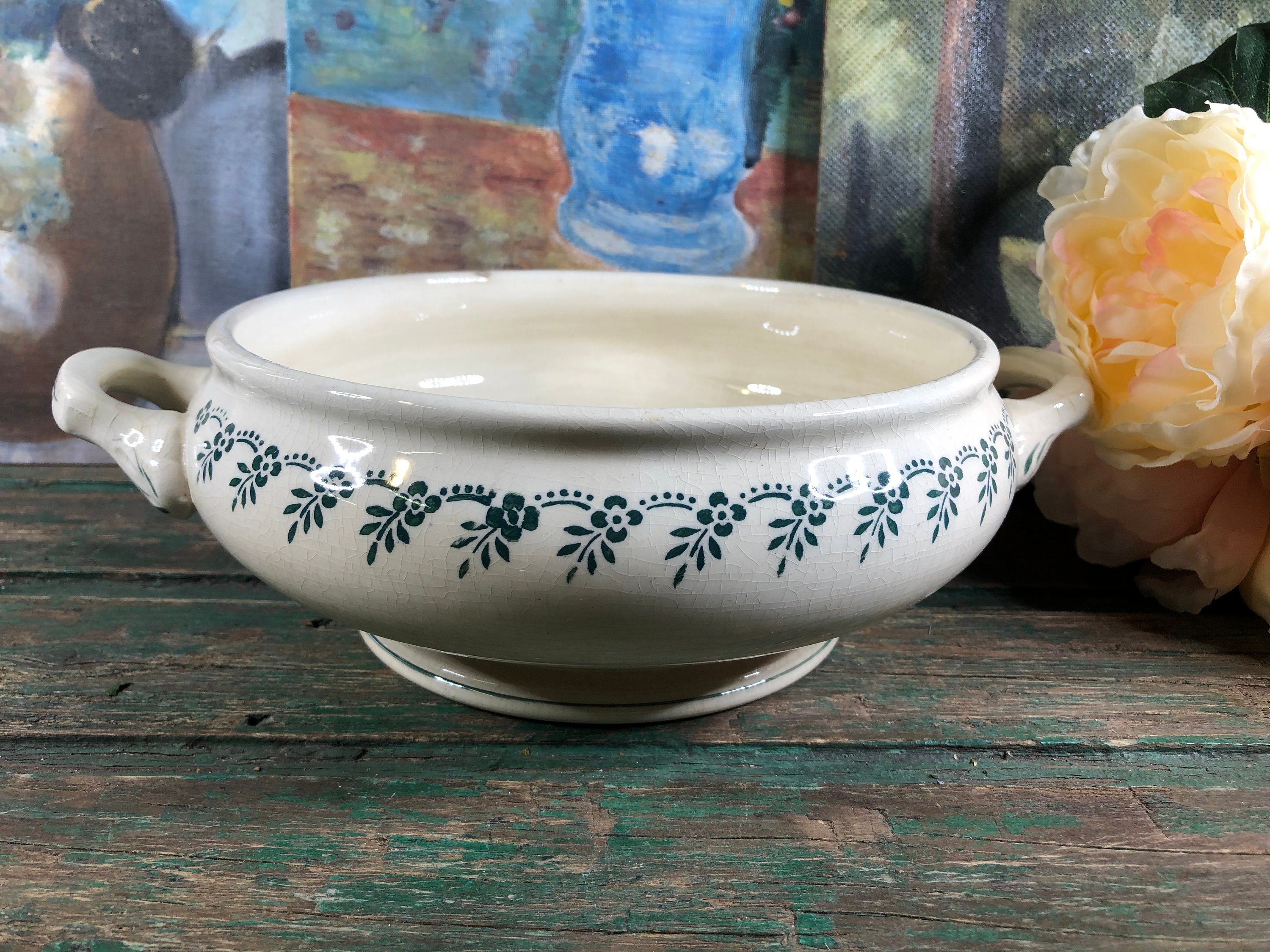 Légumier Ancien Choisy Le Roy , Légumier Fleur Bleu