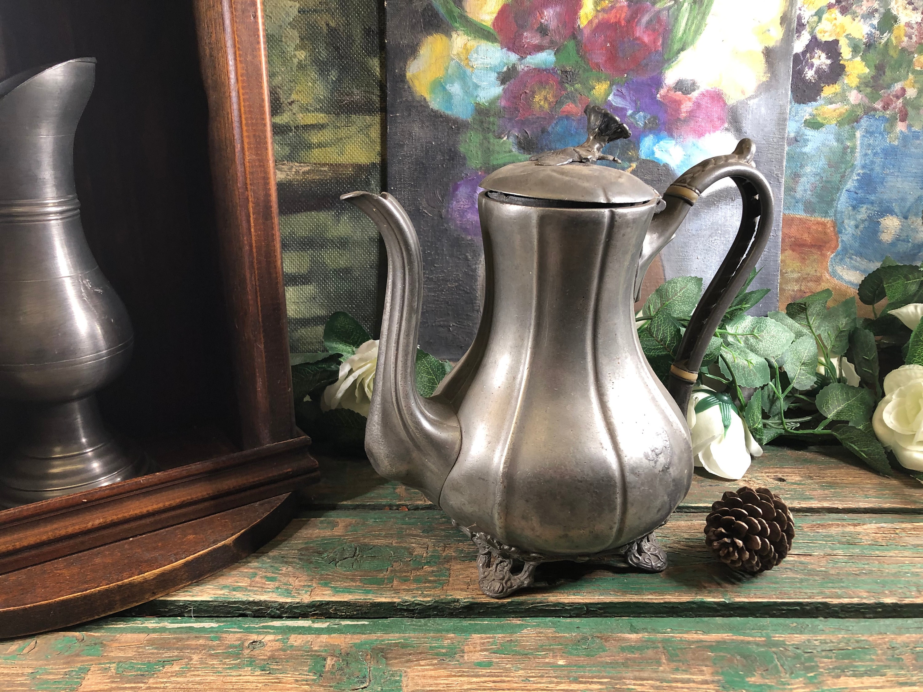 Théière Anglaise en Étain James Dixon & Sons Epoque Napoléon Iii