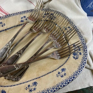 Set 6 dinner forks with monogram