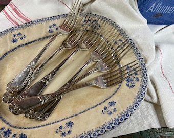 Set 6 dinner forks with monogram