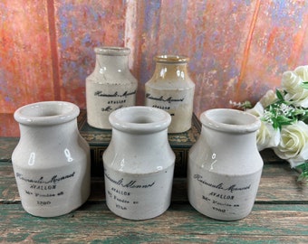French vintage mustard jar Hainault Monnot Avallon