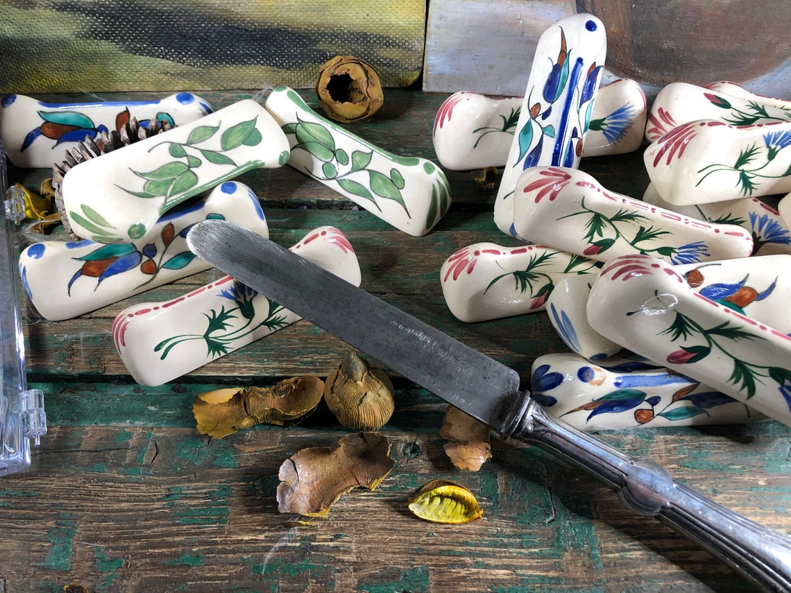 Antique French ceramic knife holder faience knife holder ...