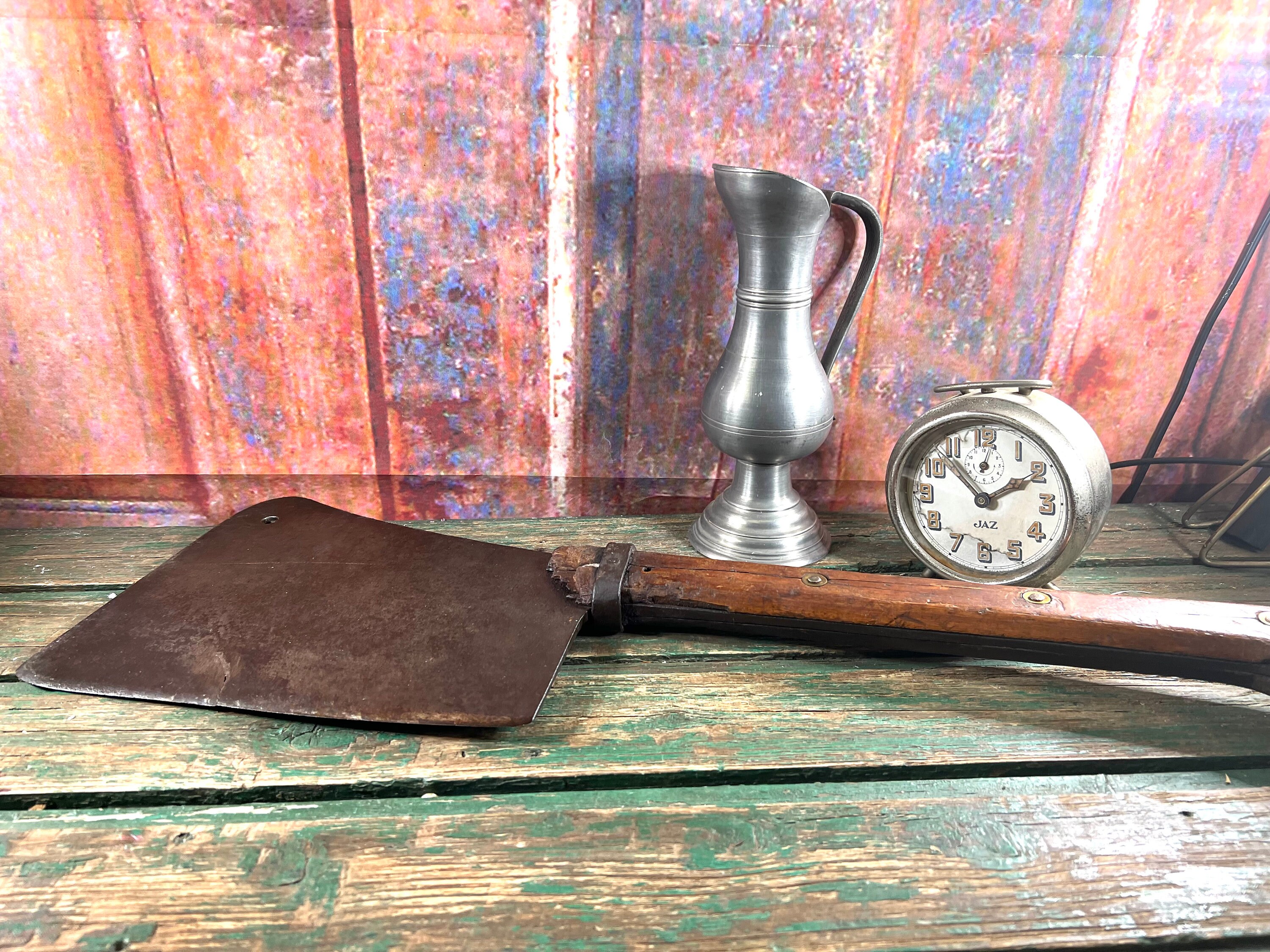 Ancien Grand Couperet Boucher, Grande Feuille Boucher 61cm