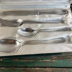 Vintage Silver-Plated Flatware Set by Alfenide for Christofle – 4-Piece Cutlery in Original Box