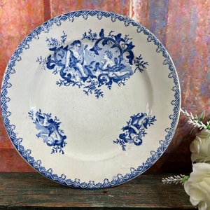 Decorative plate with children, antique decor, wall plaque