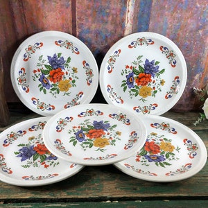 5 assiettes à dessert fleur vintage Moulin des loups Orchies modele Derby