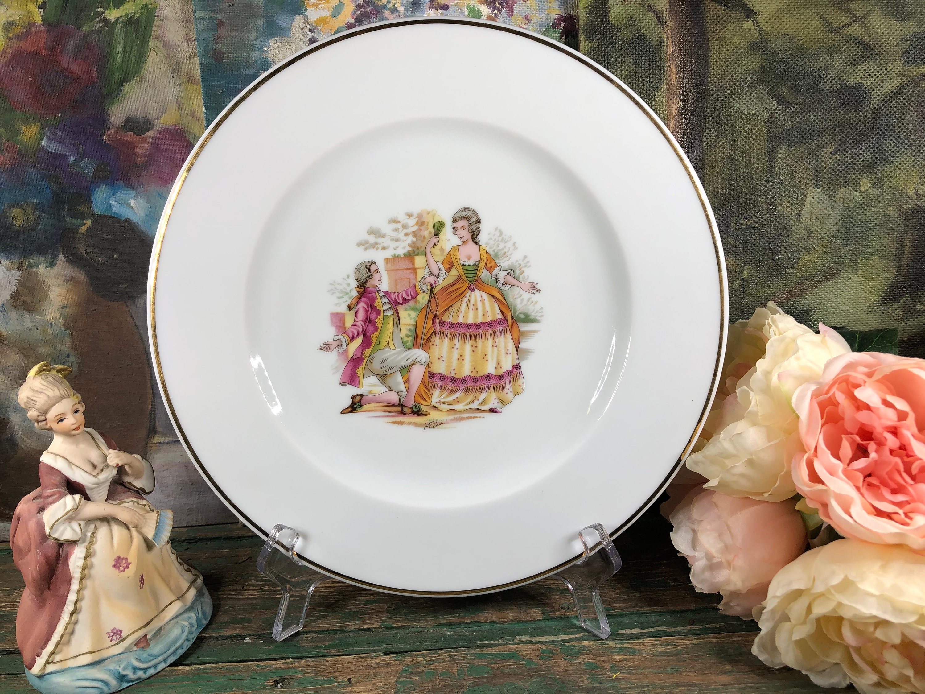 Grande Assiette en Porcelaine Limoges Modele Renoir