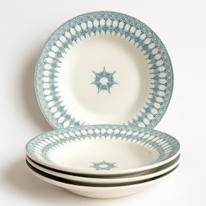 Set of 4 Antique French Soup Plates – “Persan” Pattern – Saint-Amand & Hamage – Ironstone – ca. 1900