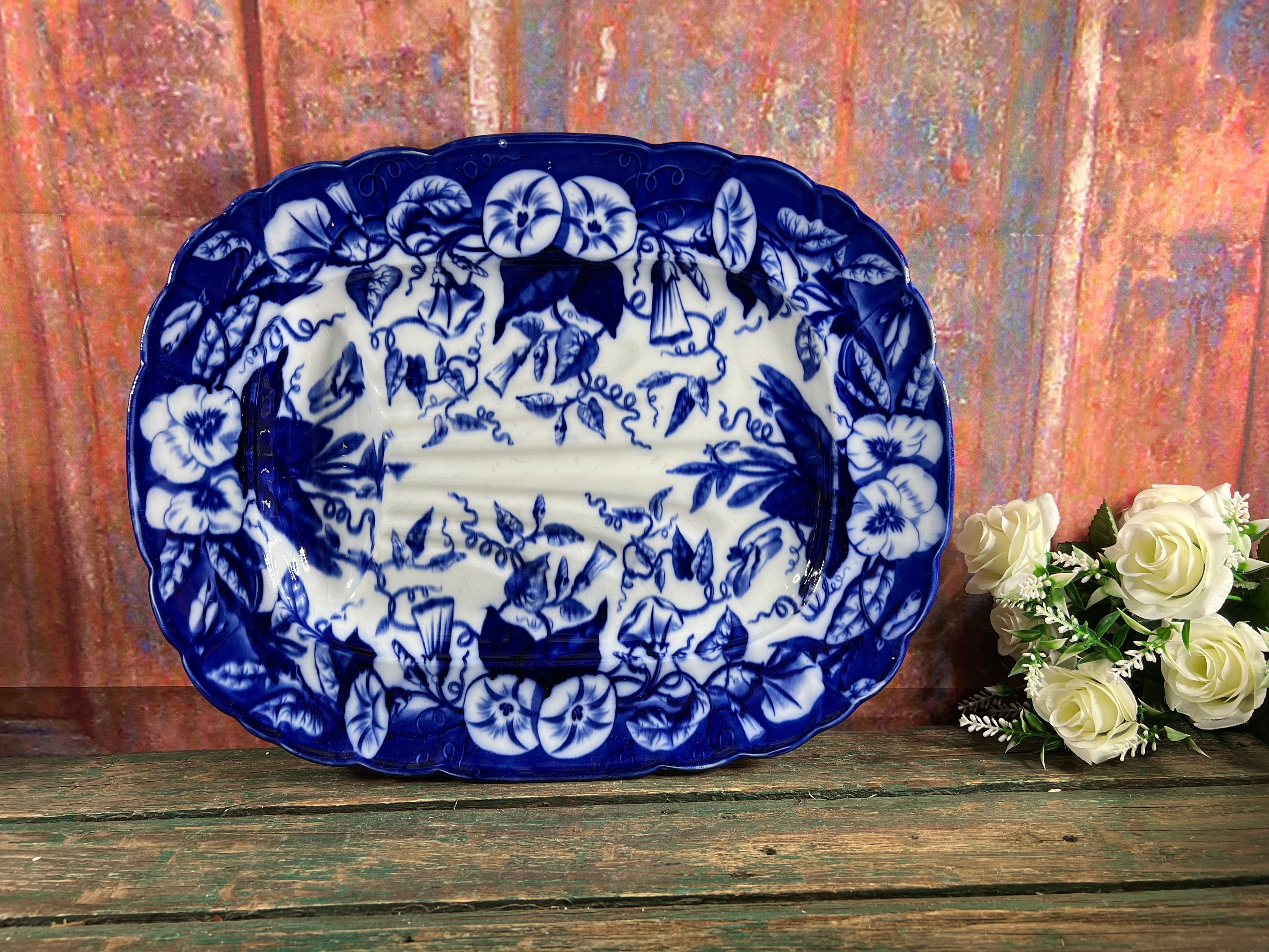 Plat à Asperges Barbotine Jules Vieillard Bordeaux Volubilis Johnston 19Eme