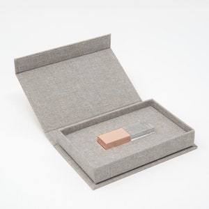 Light Gray | Linen USB Box | Photographer USB Box