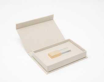 Cream | Linen USB Box | Photographer USB Box