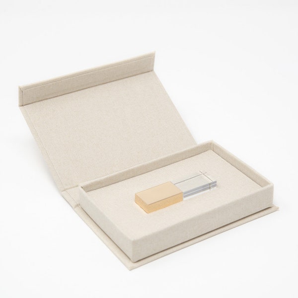 Cream | Linen USB Box | Photographer USB Box