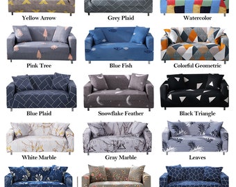 Butterfly Pattern Stretch Sofa Slipcover 3 Seater Microfiber Sofa Cover 1-Piece Couch Cover Washable Furniture Protector with Non Skid Foam and Elastic Bottom Kids Pets 3-Seat Sofa Beige