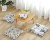 Square Chair Pad Patio Cushion Seat Pads Striped Tufted Bistro Wicker Kitchen Dining Indoor Office Rocking Pillows Thick Linen Pad 16 quot