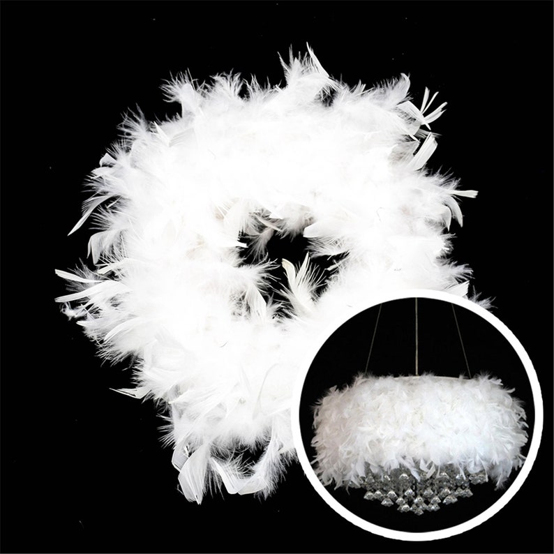60 Gram 2 Yard 100/% Natural Feather Boa Chandelle Feather Costume Wedding Party Decor DIY Crafts Creation Decorations