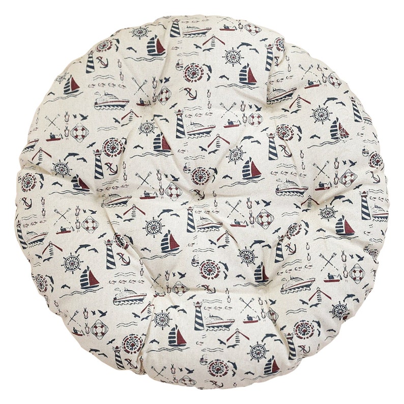 Round Chair Pad Patio Cushion Seat Pads Striped Tufted Bistro Etsy