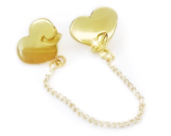 Lapel Pins with Chain | Cute Enamel Pin | Gold Plated | Lips | Eye | Weird Accessory | Jewelry