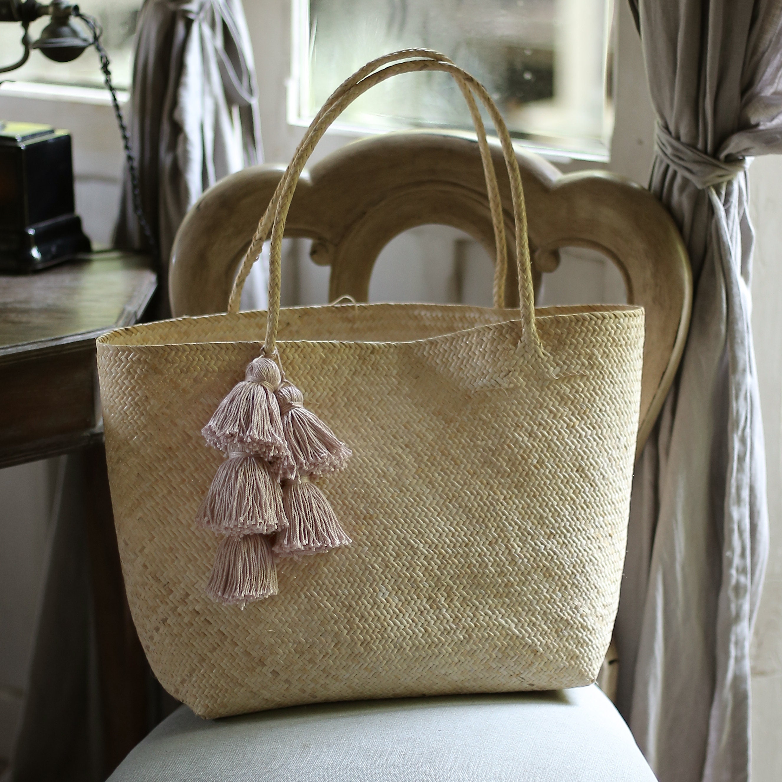 soft straw tote bag